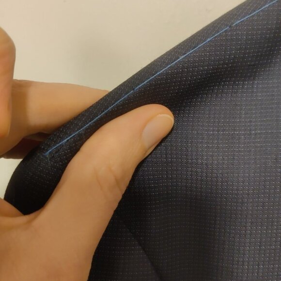 Strong Suit 38S 31w navy microcheck slim fit tailored soft tailoring 100% wool - Picture 2 of 12